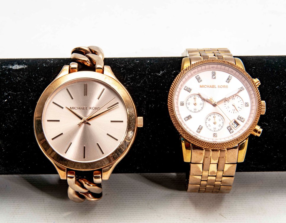 Two Michael Kors Ladies Watches- Rose Gold