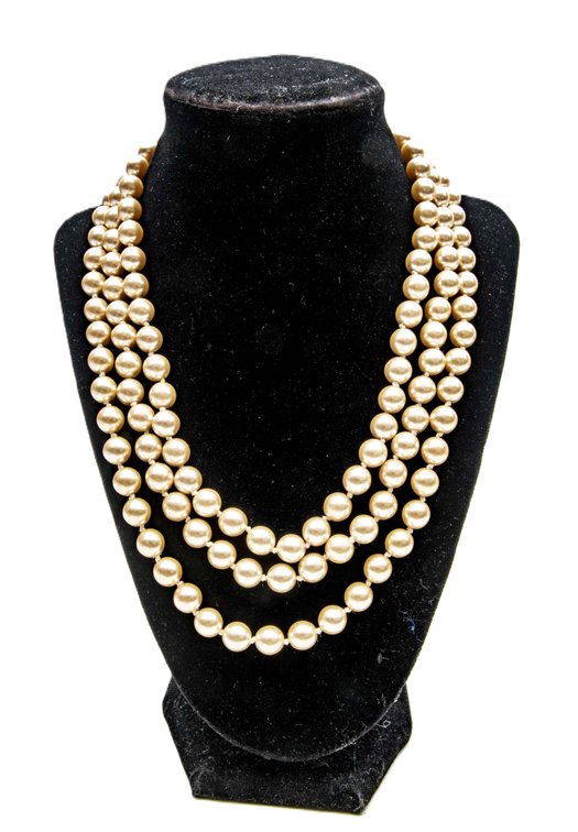 Triple Strand Pearl Necklace