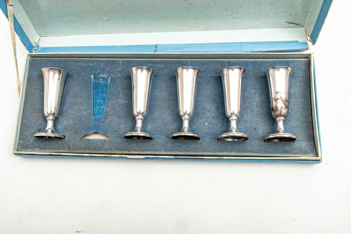 5- Sterling Cordial Glasses- Boardman- 80.5 G