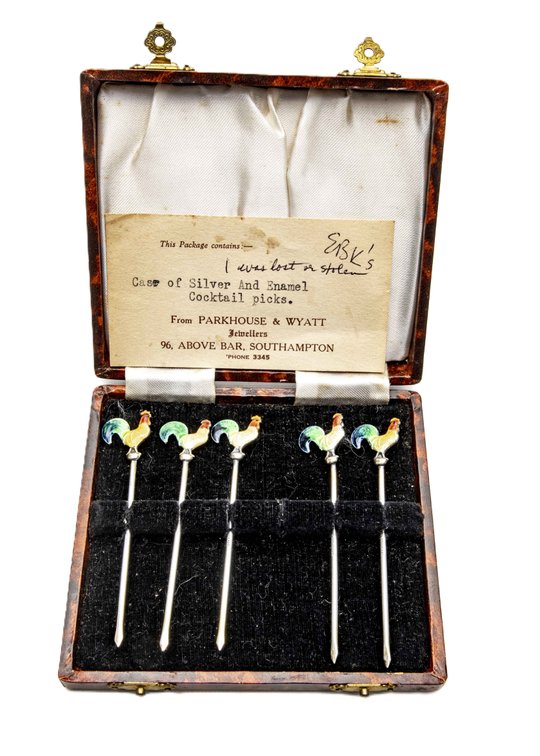 Five Sterling Cocktail Picks- 22 G