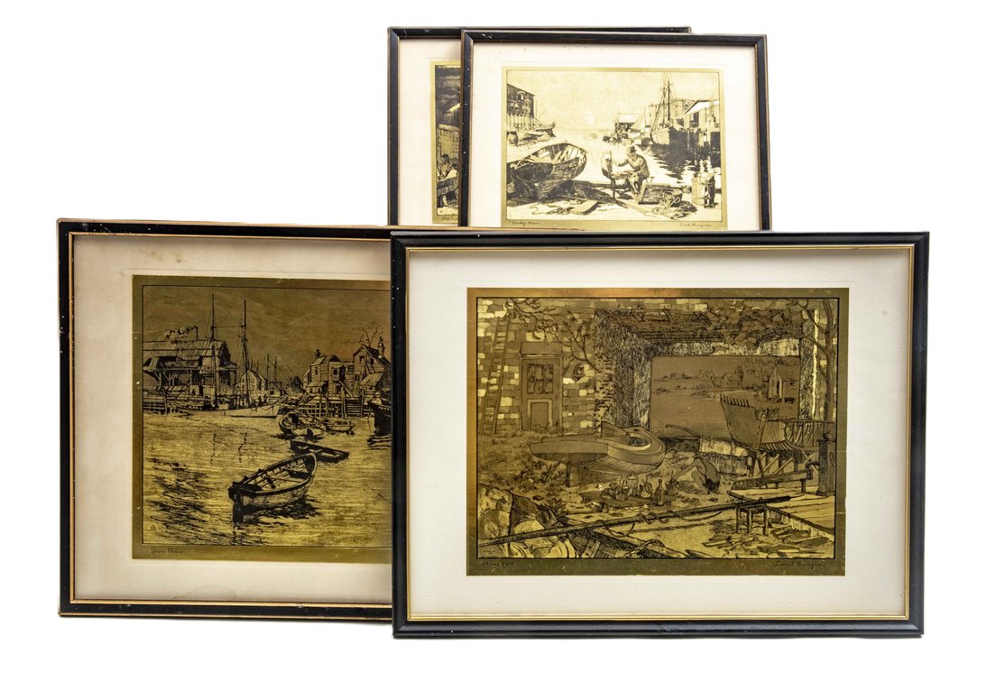 Four- Lionel Barrymore Gold Foil Etch Prints