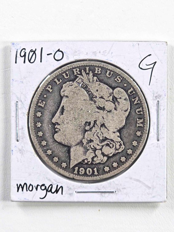 1901-O Morgan Silver Dollar in Display Flip