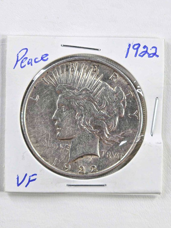 1922 United States Peace Silver Dollar, VF Condition