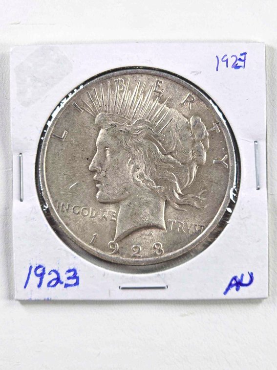 1923 Peace Silver Dollar in Protective Holder