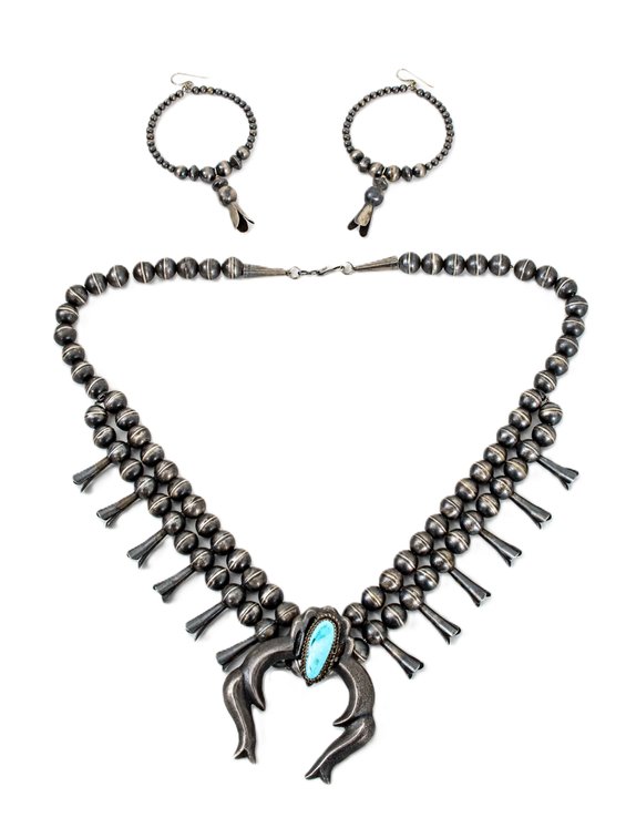 Squash Blossom Necklace & Earring Pair- 142 G