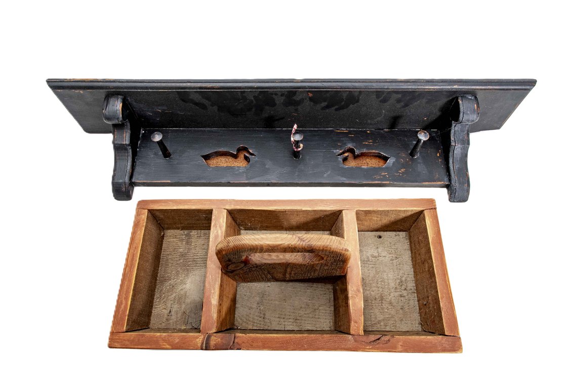 Wall Mount Rack & Wooden Tool Tote