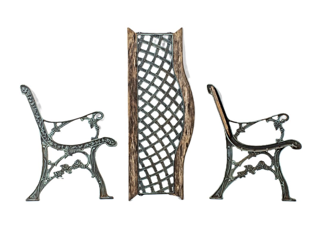 Wood & Wrought Iron Park Bench