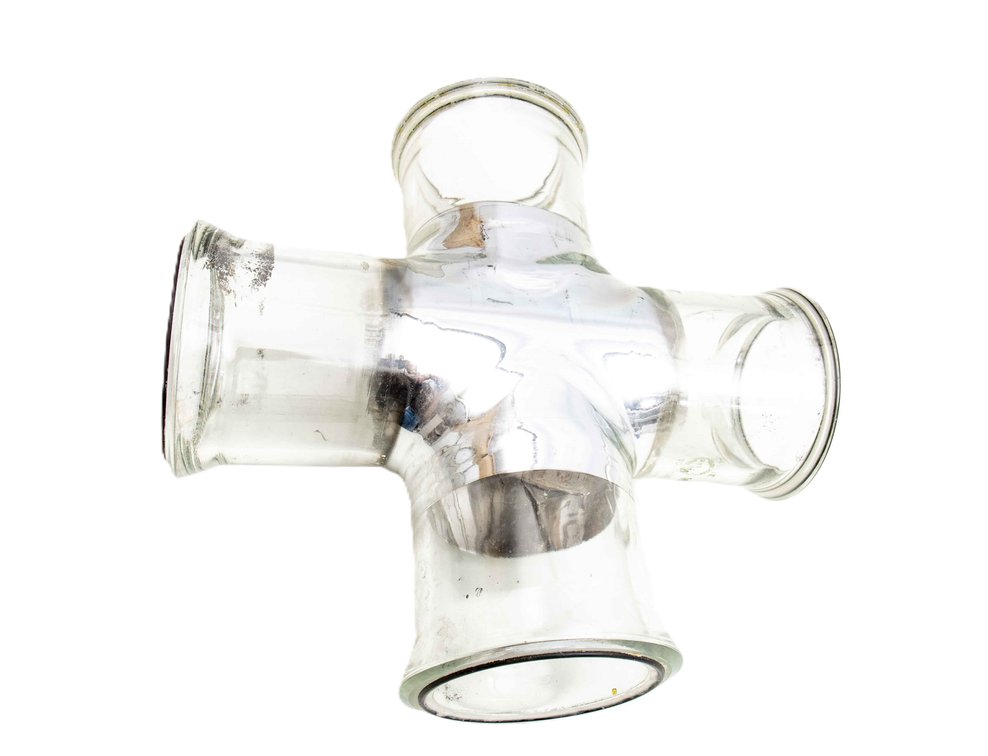 #1- Pyrex Sculptural Lab Glass Junction- 14"
