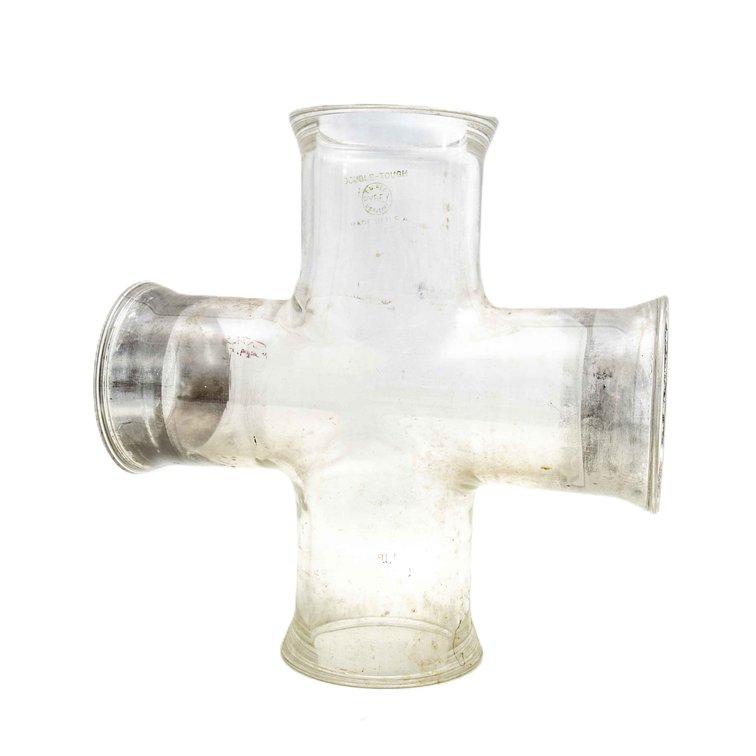 #3- Pyrex Sculptural Lab Glass Junction- 14"