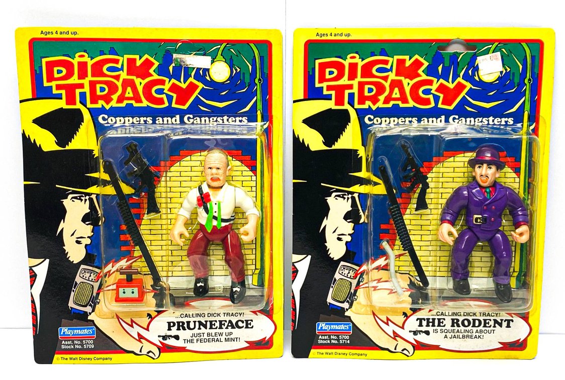 Dick Tracy Pruneface & The Rodent MOC Action Figures by Playmates