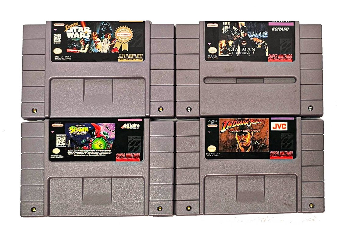 4 Super Nintendo Entertainment System (SNES) Game Cartridges