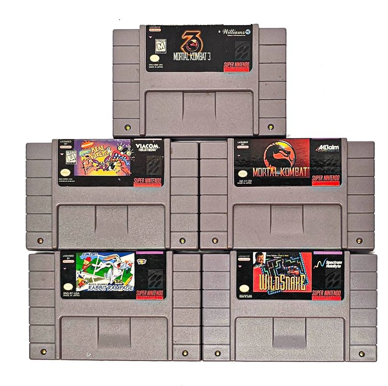 5 Super Nintendo Entertainment System (SNES) Game Cartridges