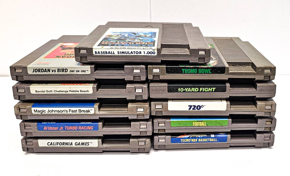 11 NES Game Cartridges Featuring Sports Titles