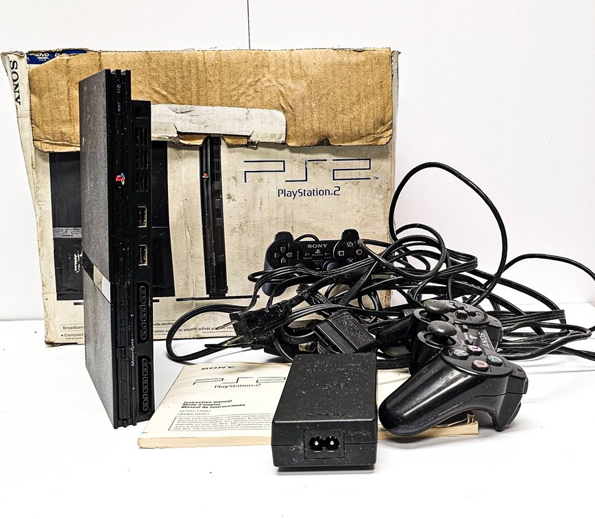 Sony PlayStation 2 Slim (Model SCPH-77001) with Original Box and Accessories