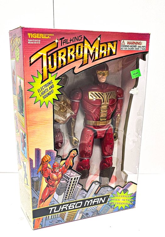Factory Sealed 1996 Tiger Electronics Talking Turbo Man Action Figure