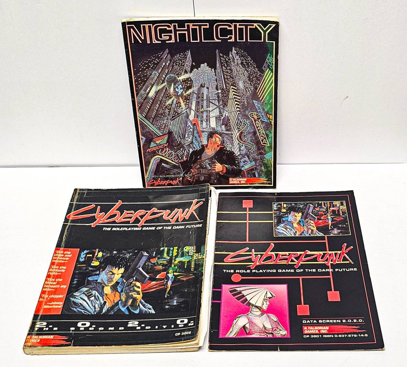 Cyberpunk 2020 Tabletop RPG Manuals Including Night City and Data Screen Supplements
