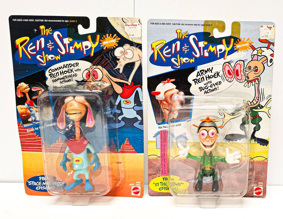 The Ren and Stimpy Show Action Figures: Commander Ren Hoek and Army Ren Hoek MIP