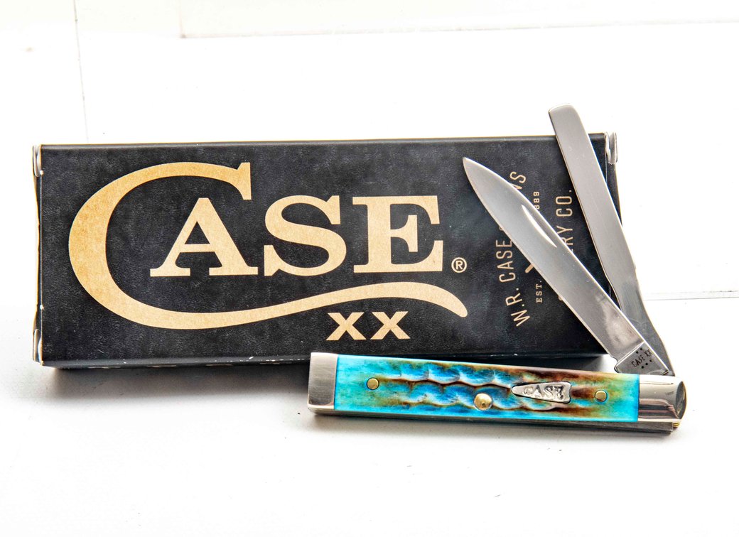 #2- Case Baby Doc Knife- Burnt Carib. Blue Bone