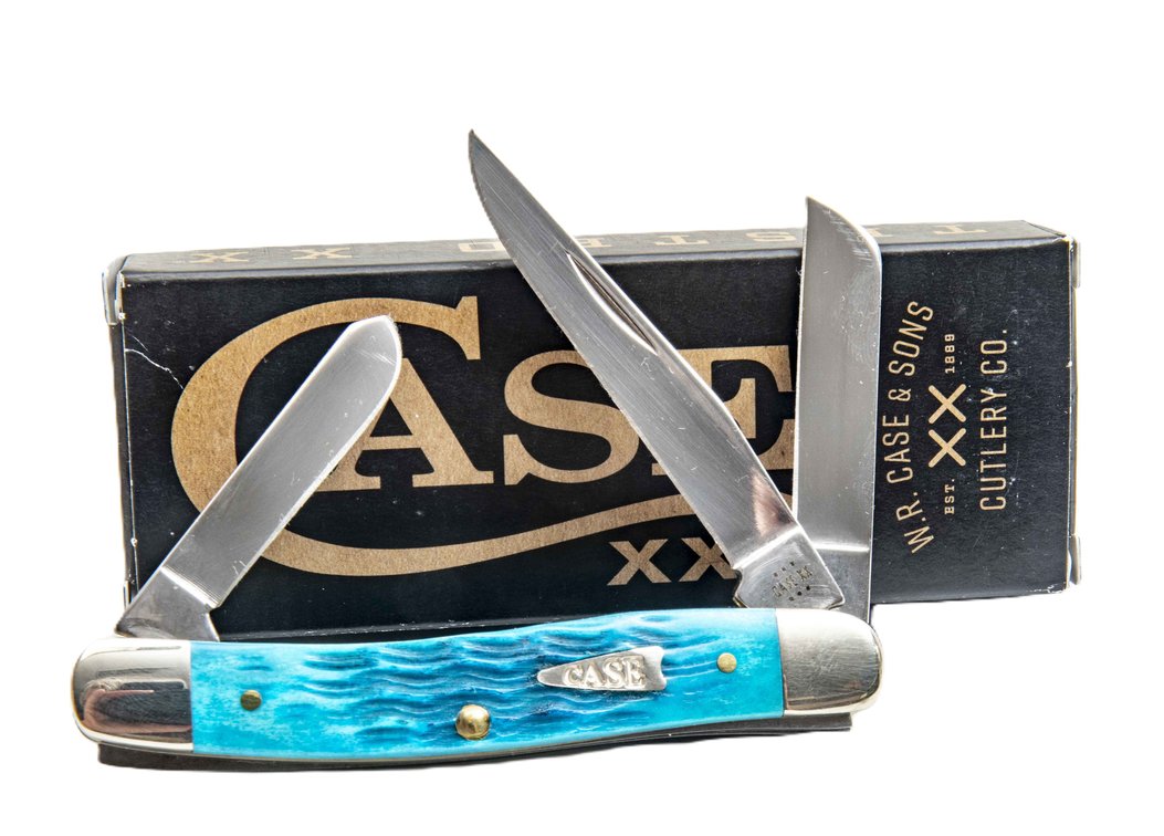 Case Stockman Knife- Crandall Sky Blue Bone