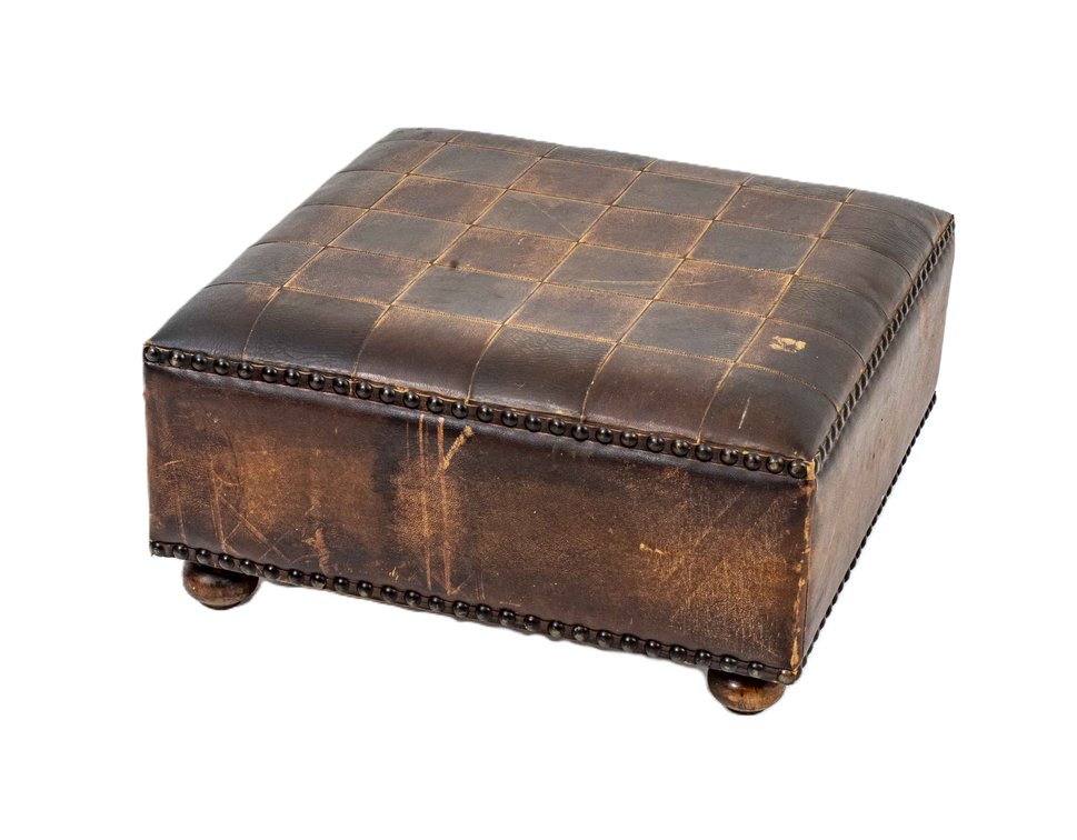 Brown Leather Ottoman