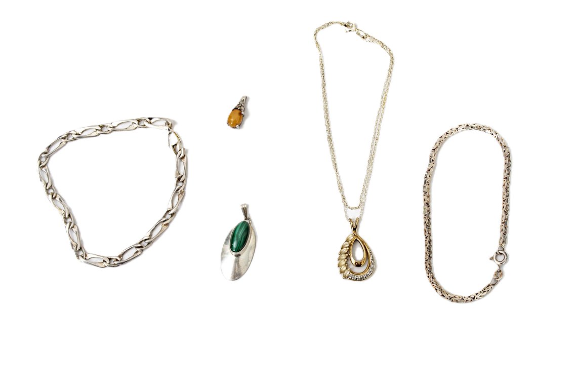 Sterling Chain, Bracelets & Pendants- 18.5 G