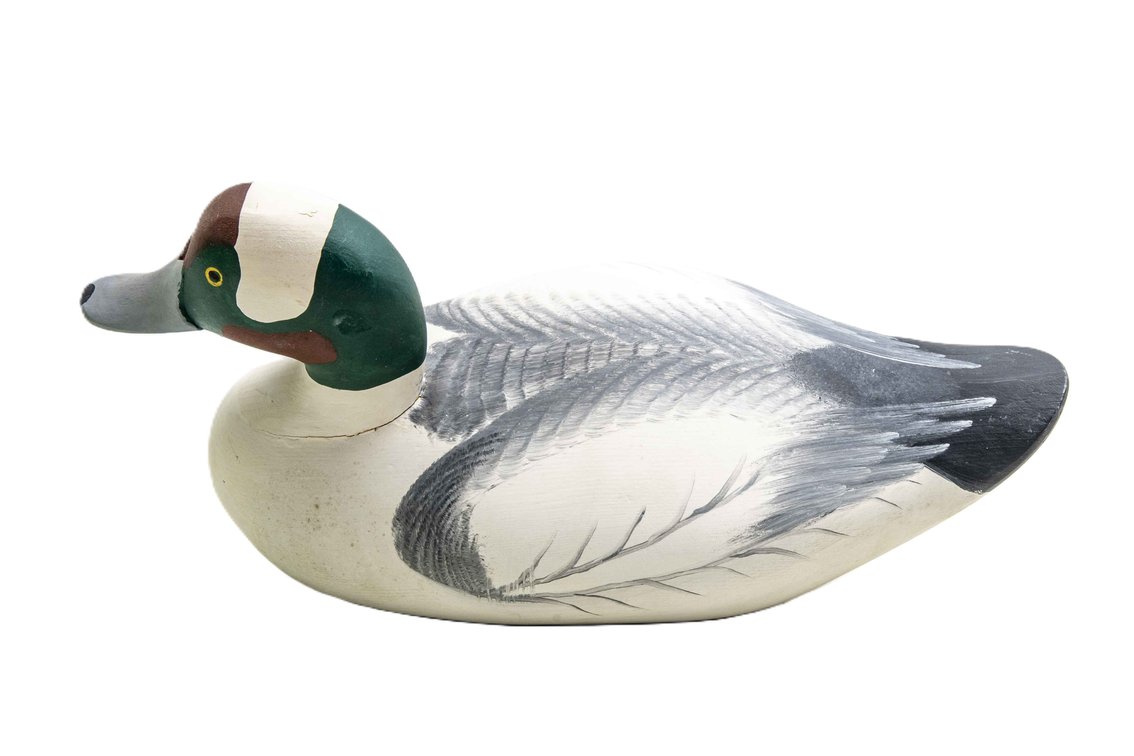 Buffs Head Drake Duck Decoy- Wooden, Hand-painted