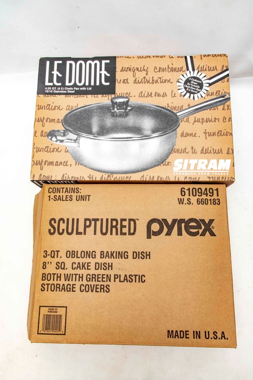 Pyrex Baking Dishes & Sitram Le Dome Pan w/ Lid