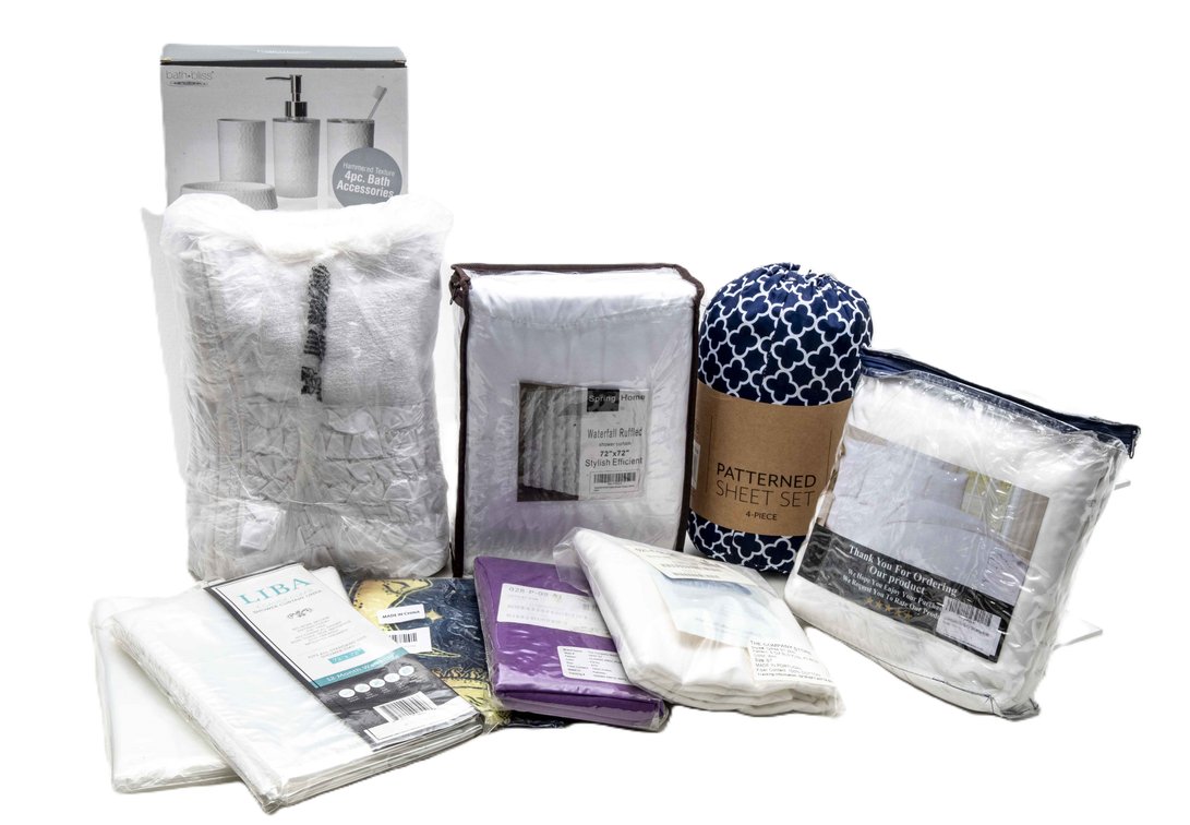 White Bed & Bathroom Decor - NIP