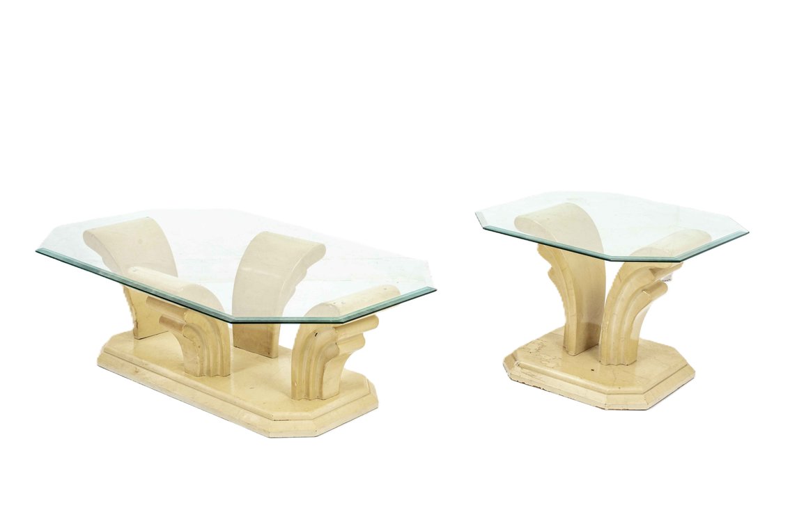MCM/ 80's Sculptural Coffee Table & Side Table