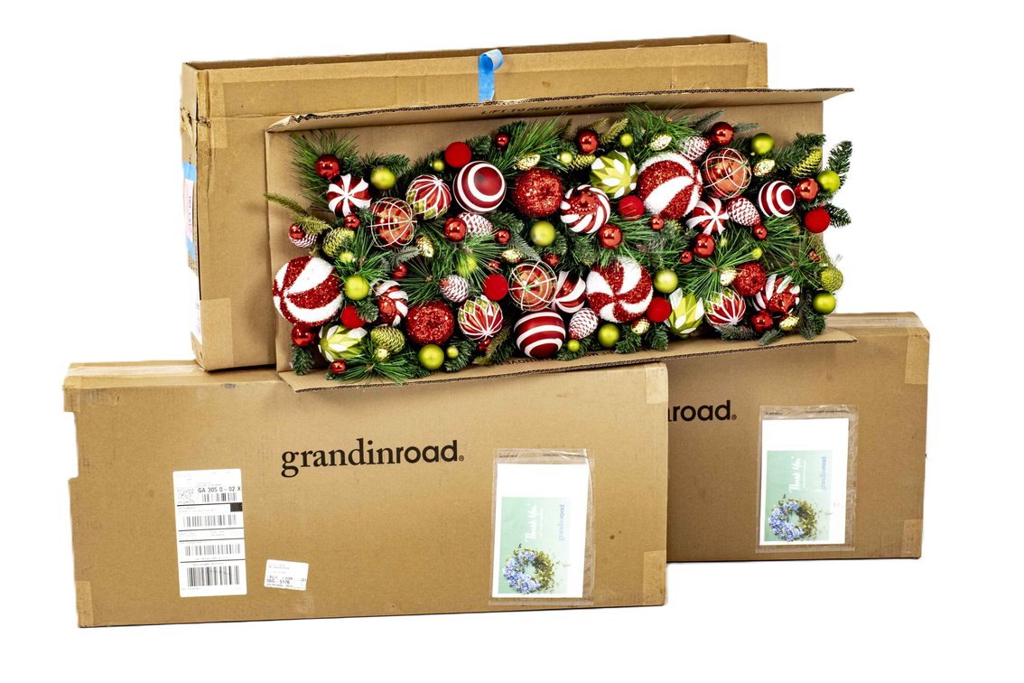 3 Grandin Road "Deck The Halls" 6 ft. Garland NEW