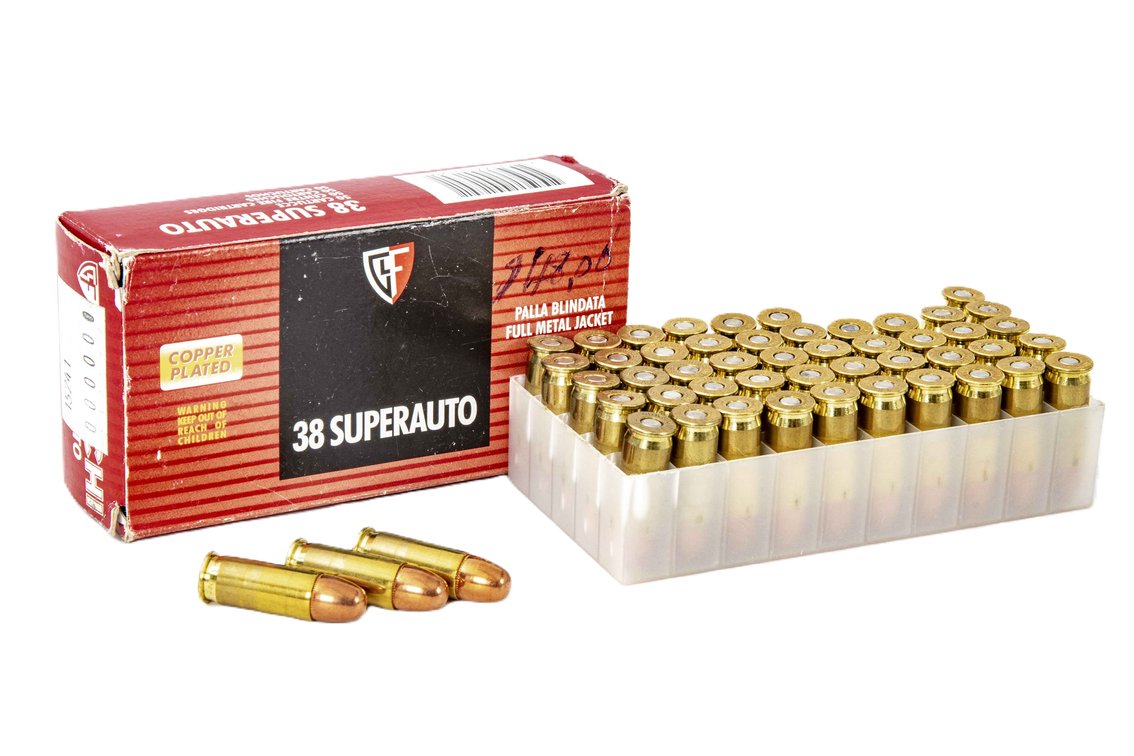 1 Box (50rds) of Fiocchi 38 Superauto 128gr FMJ