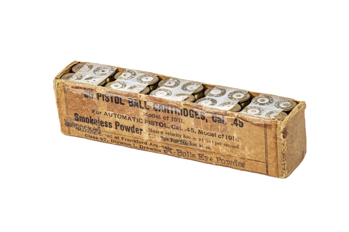 Twenty 1917 .45 Cal Pistol Ball Cartridges