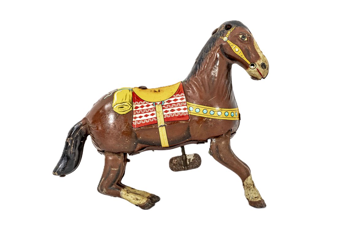 Haji Western Hero Tin Wind Up Bucking Horse