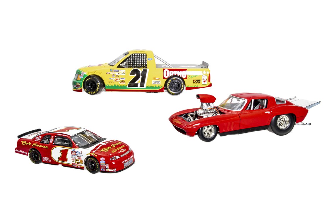 3 Diecast Racing Vehicles - Truck & Cars