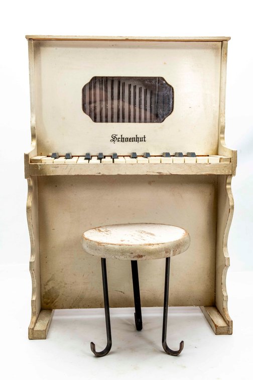 Unusual Schoenhut Vintage Toy Piano & Stool
