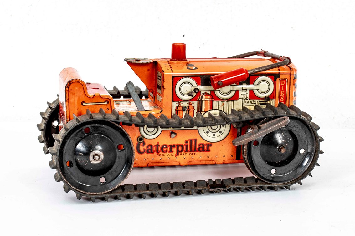 Marx Caterpillar Steel Wind-Up Tractor w/Treads