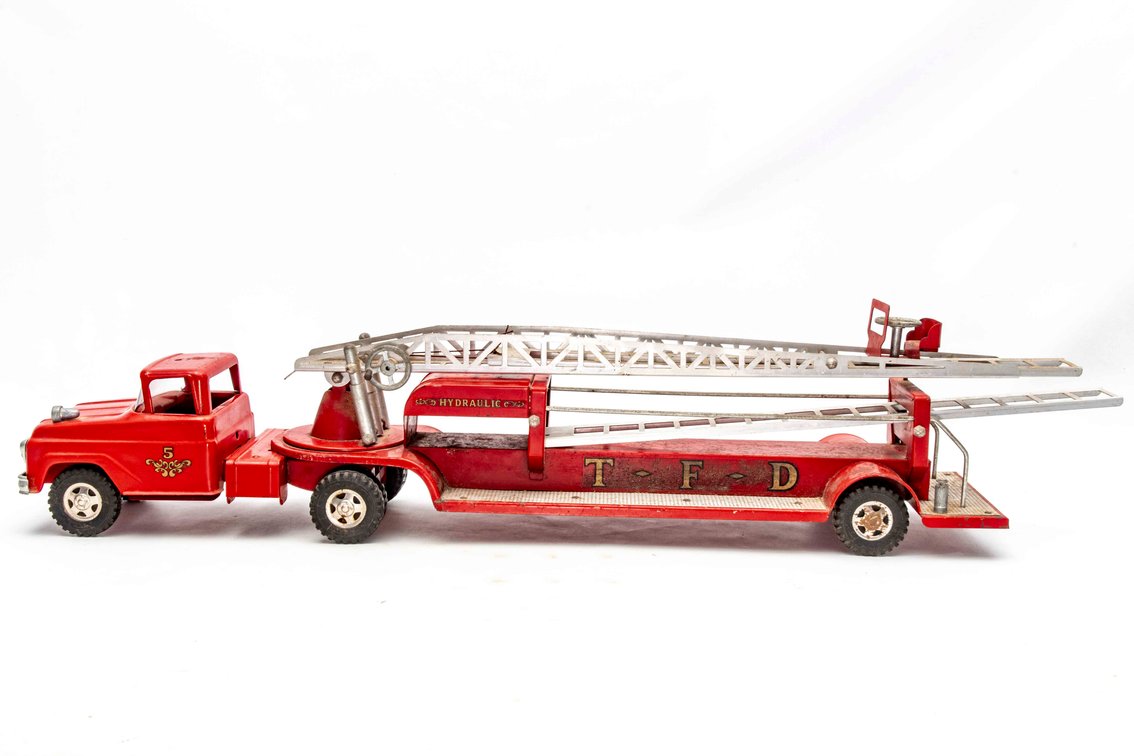 Tonka Toys Steel 2 Pc Fire Dept Ladder Truck