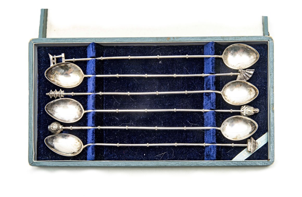 Six Sterling Japanese Spoons- 44 G
