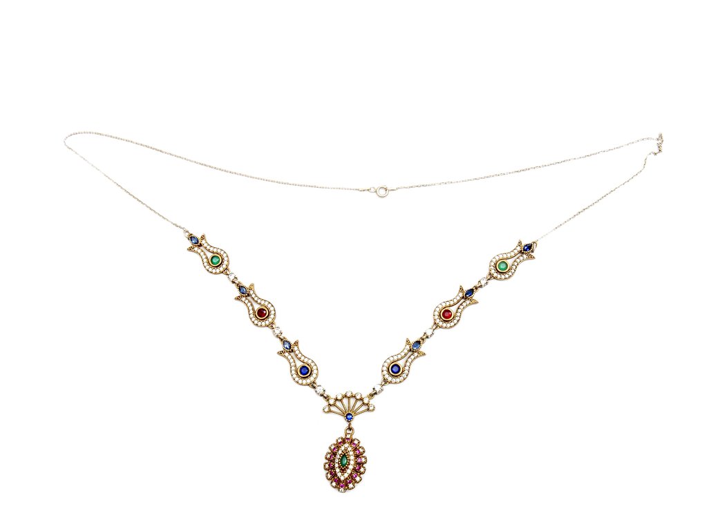 Art Deco Sterling & Gem Necklace #3