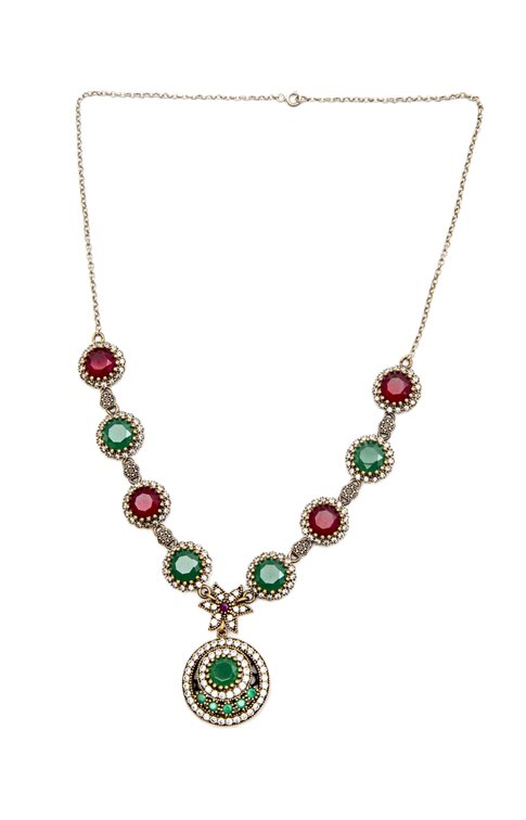 Art Deco Sterling & Gem Necklace #4