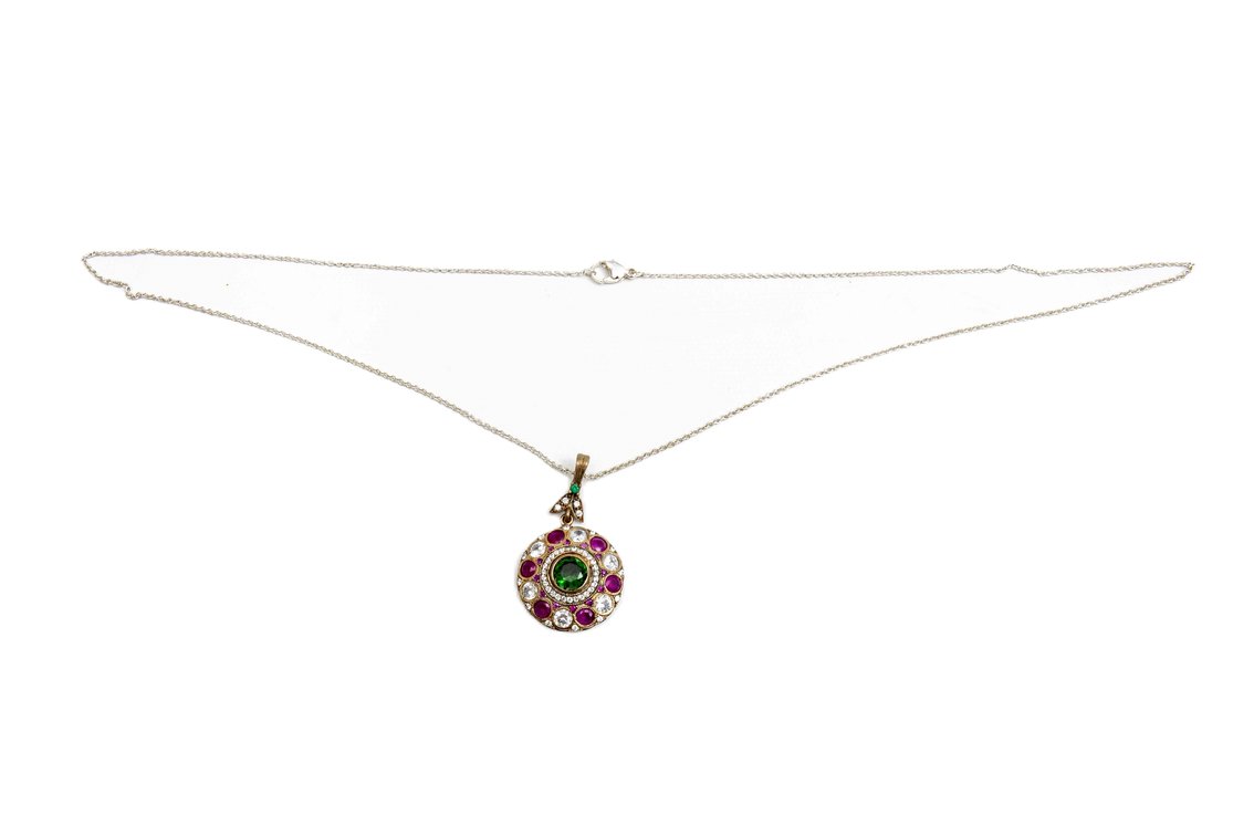 Art Deco Sterling & Gem Necklace #5
