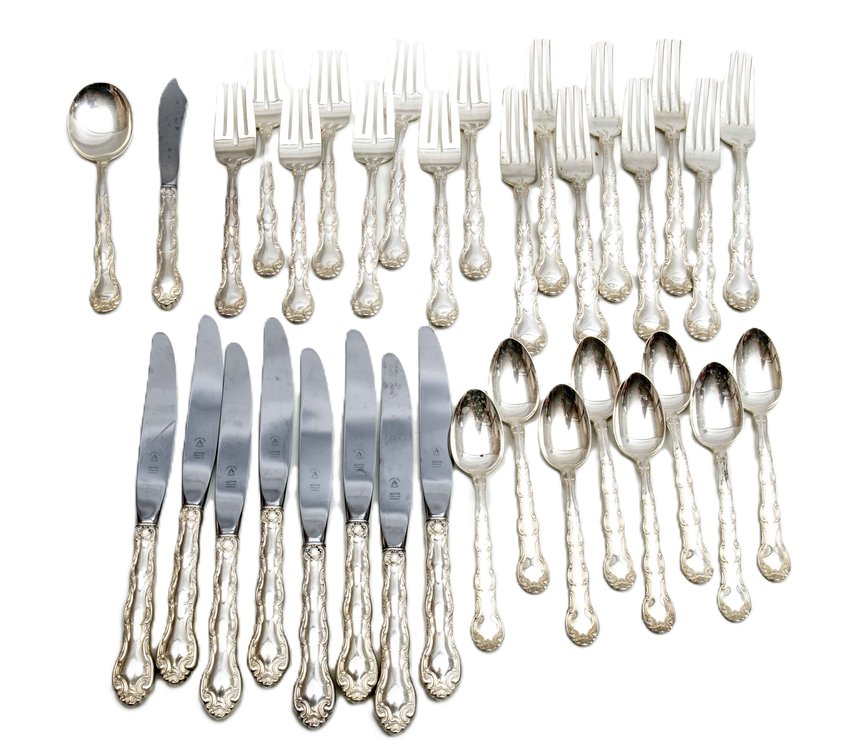 Alvin Sterling Flatware Set- 34 Pc.- 952.7 G +