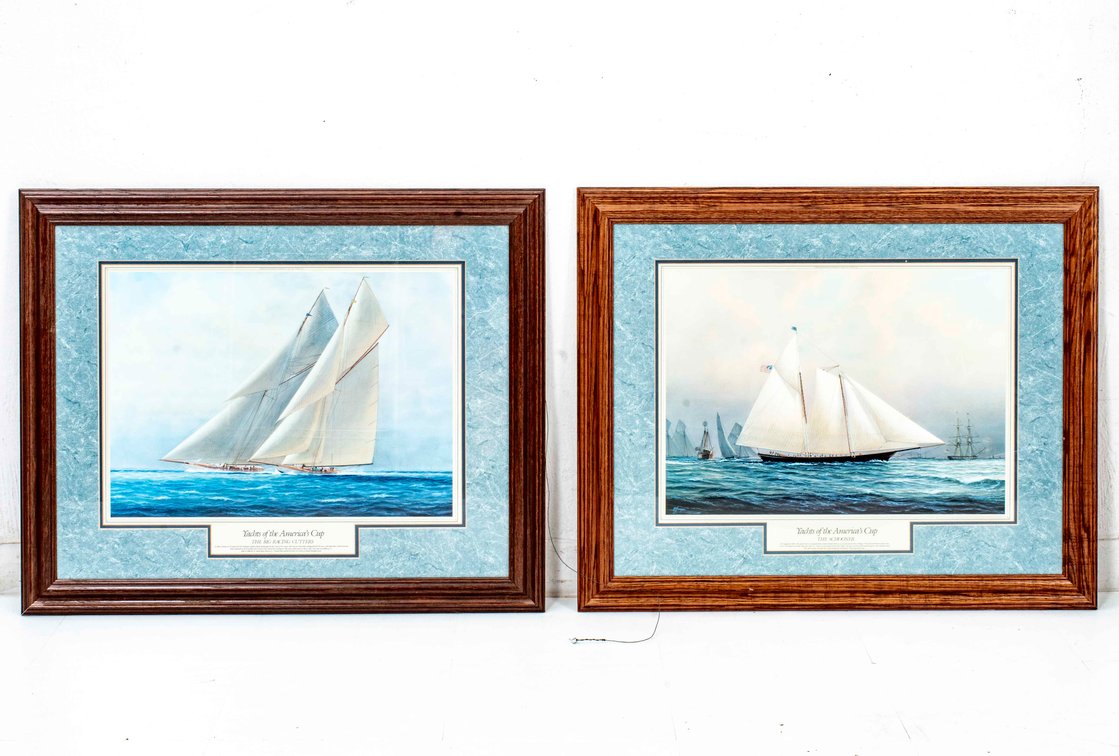 Two Framed "Yachts of the America's Cup" Prints