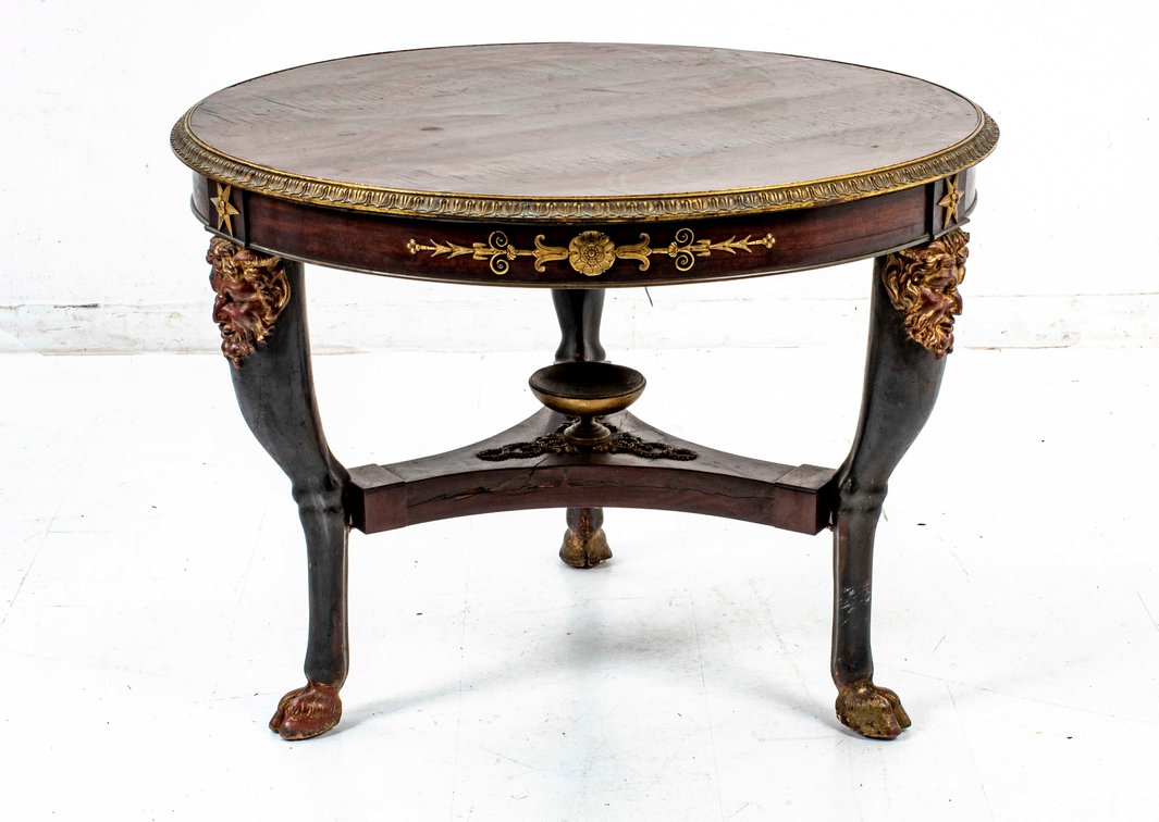 Antique French Consulate Faun's Head Table