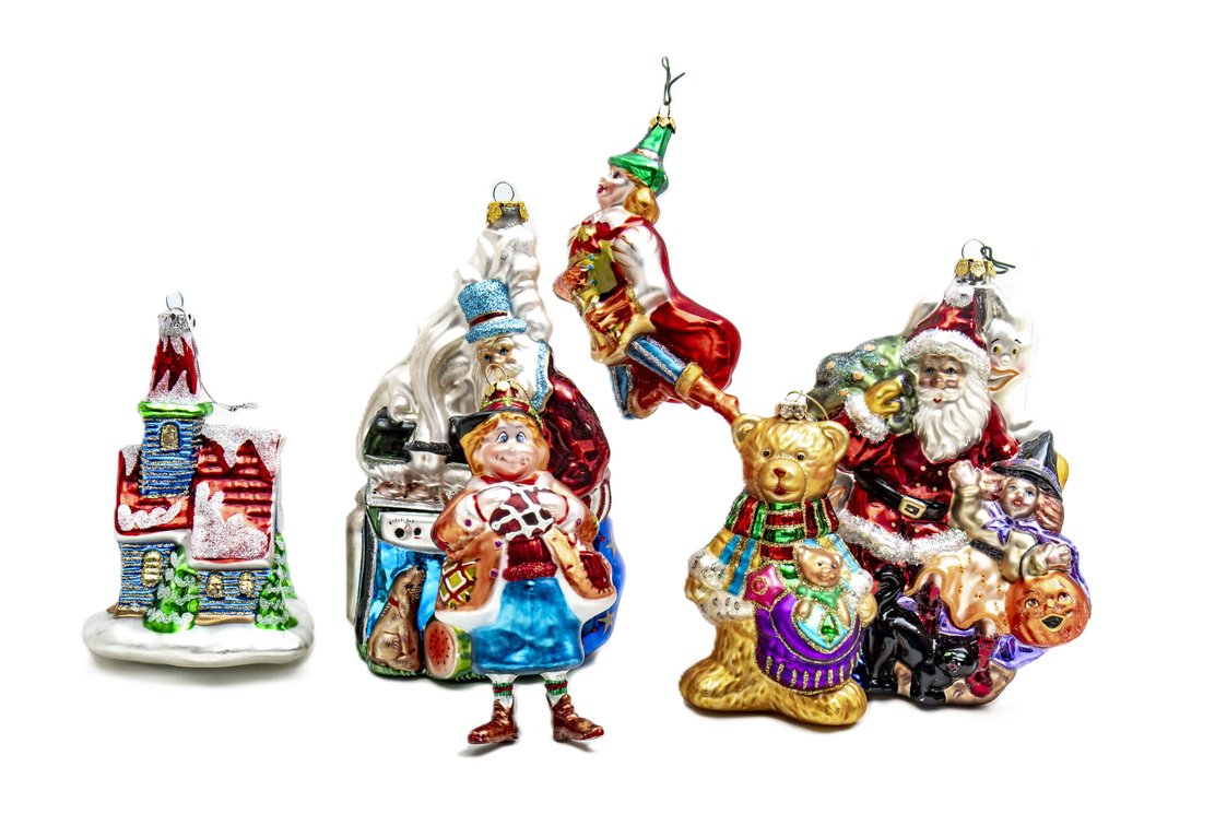 6 Vintage Mercury Glass Ornament