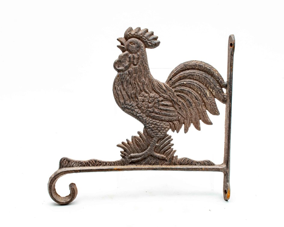 Rustic Iron Rooster Wall Hanger