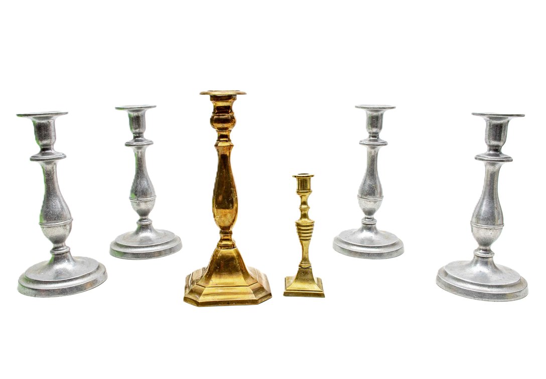 4 RWP Wilton Armetale Pewter Candlesticks & More