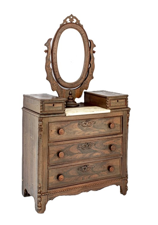 Eastlake Vanity with Painted Grain Accents