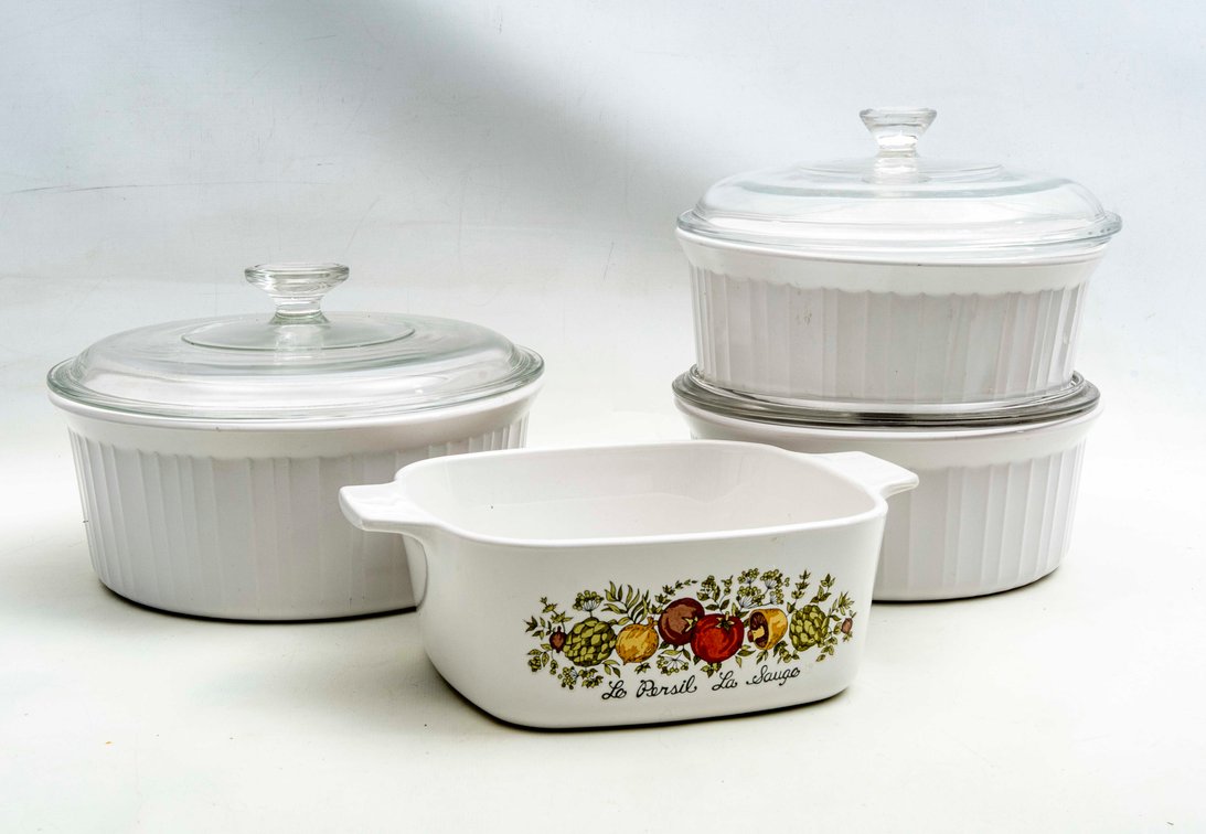 French White & Spice of Life Corningware