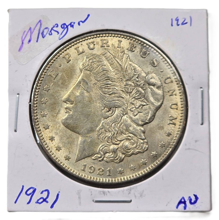 1921 Morgan Silver Dollar in AU Condition